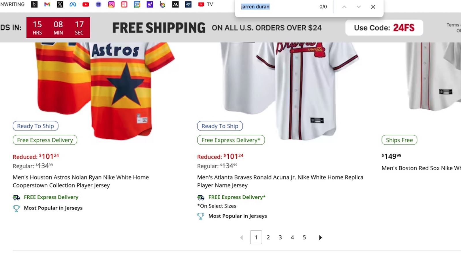 Jarren Duran Jersey Sales Briefly Top MLB Shop's Best Seller List