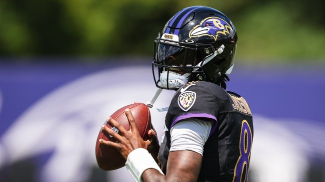 Baltimore Ravens QB Lamar Jackson at practice.