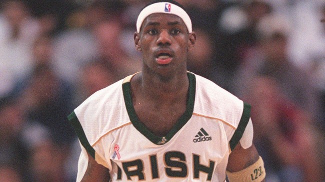 LeBron James playing in high school