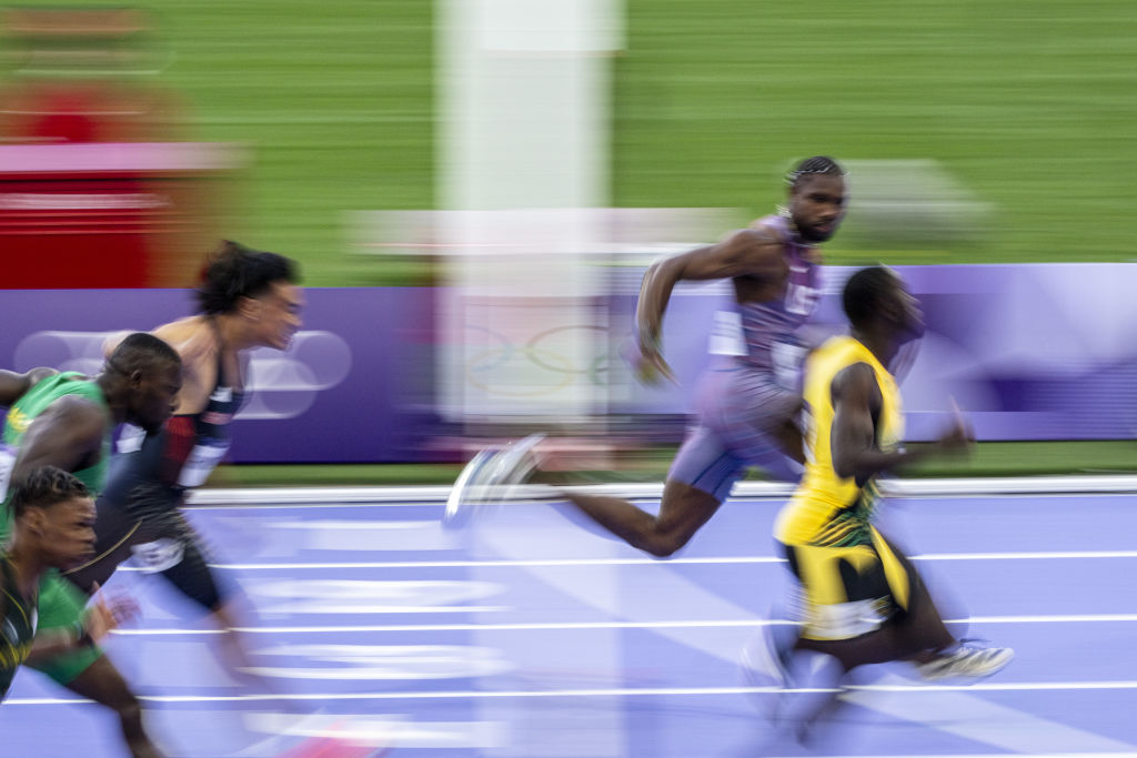 Noah Lyles Oblique Seville Olympics