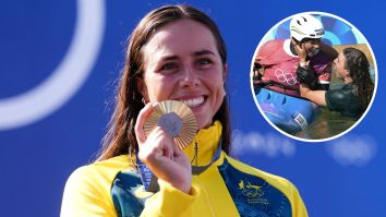 Incredible Scenes: Aussie Flag-Bearer Jess Fox Leaps Into Water To Celebrate Sister Noemie Fox Winning Gold