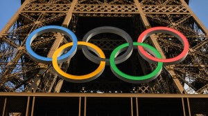 Olympic rings on Eiffel Tower