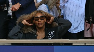 Serena Williams watching tennis at the Paris Olympics