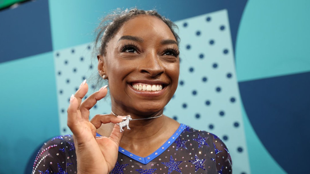 Simone Biles GOAT Necklace Diamond Haters