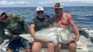 110 pound roosterfish caught by angler Jamie Allen in Puerto Vallarta, Mexico