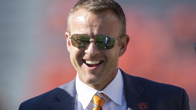 Head coach Bryan Harsin on the sidelines for the Auburn Tigers.