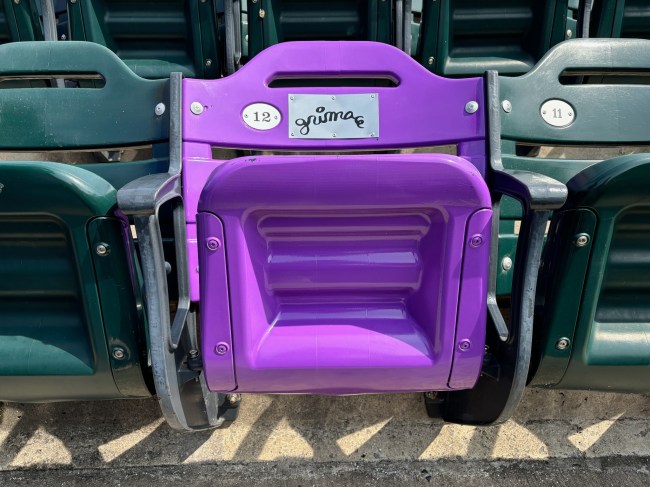 Grimace seat at Citi Field