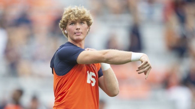 Auburn QB Hank Brown on the field before a game vs. Samford.