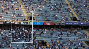 A view of the crowd during a game between LSU and Mississippi State.