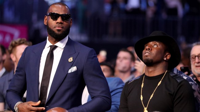 Lebron James and Diddy Sean Combs attend Floyd Mayweather fight together