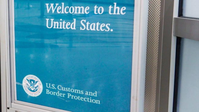 US Customs and Border Protection welcome sign