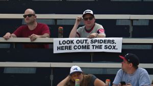 chicago white sox holding a sign