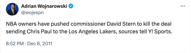 Chris Paul David Stern Woj Bomb