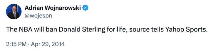 Donald Sterling Woj Bomb