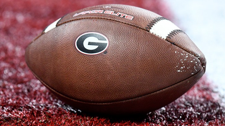 Georgia Bulldogs logo on football