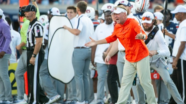 Auburn head coach Hugh Freeze on the sidelines.