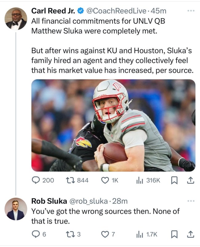 Matthew Sluka's brother, Rob, response on X.