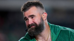 ESPN's Jason Kelce before a Monday Night Football game between the Eagles and Falcons.