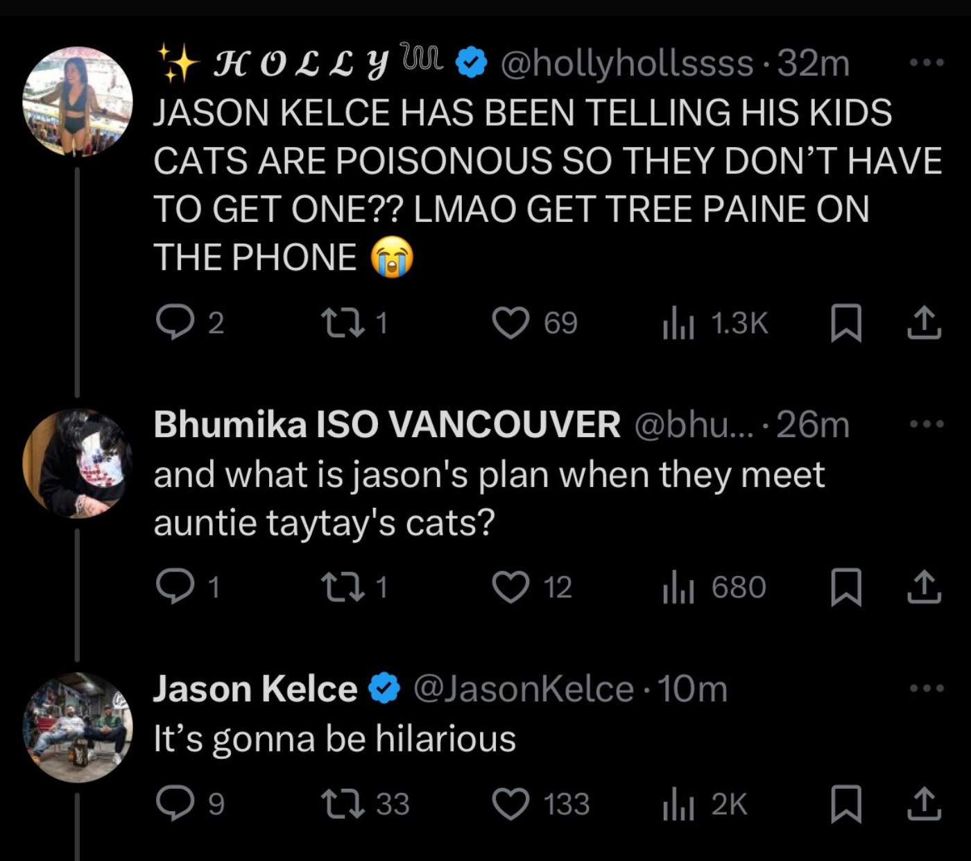 Jason Kelce lying to kids about cats