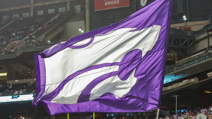 Kansas State logo on flag