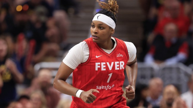 NaLyssa Smith on the floor for the Indiana Fever.