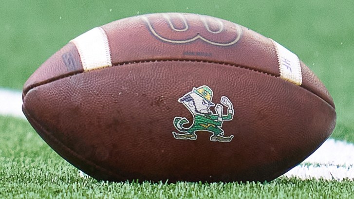 Notre Dame logo on football