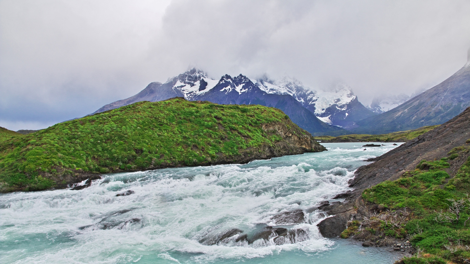 white water river rapids in Patagonia, Chile