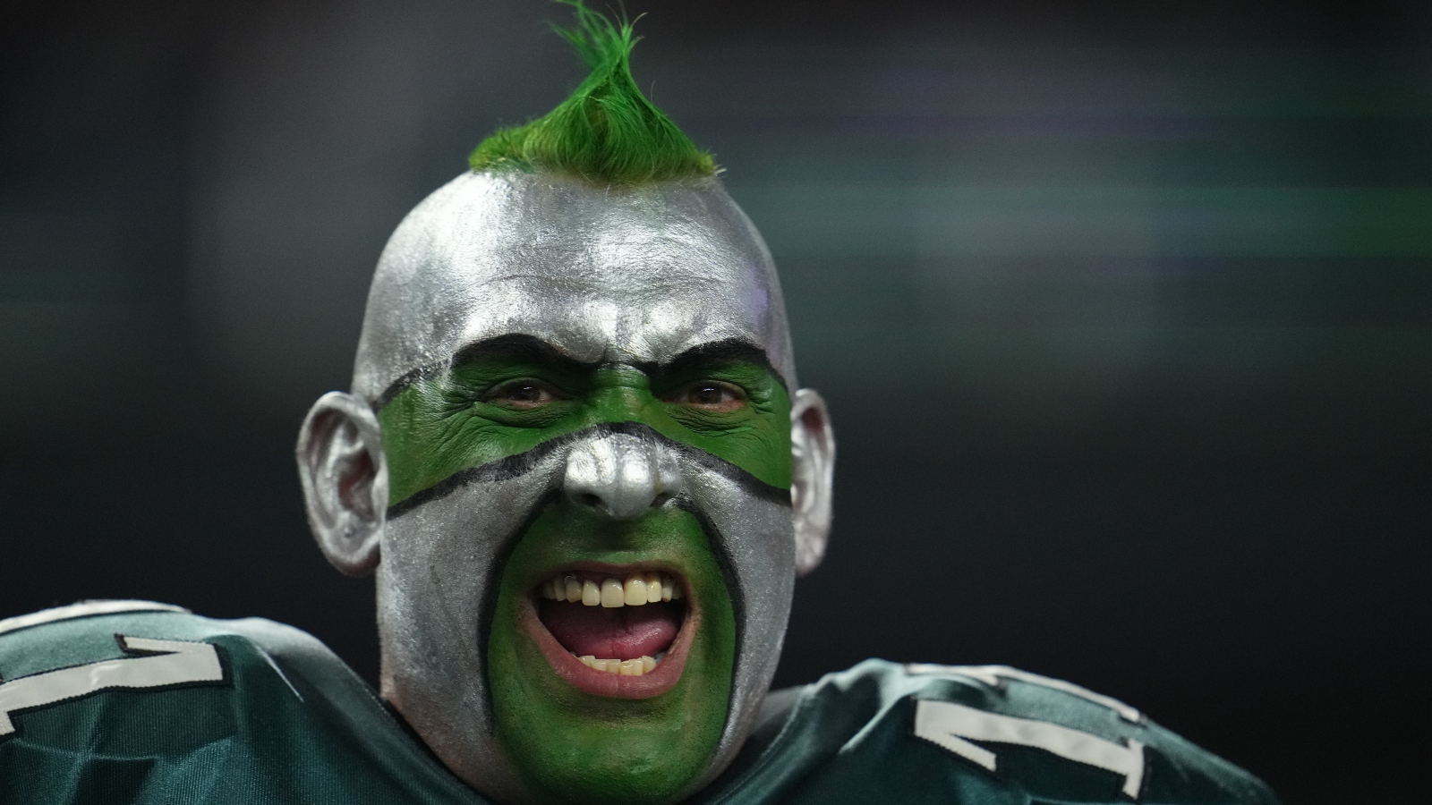 Philadelphia Eagles fan in face paint