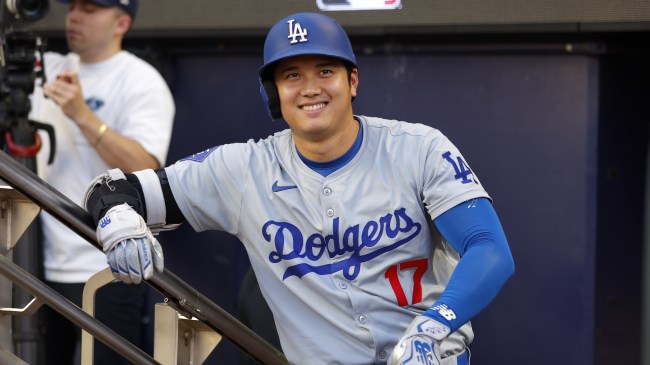 Dodgers designated hitter Shohei Ohtani in the dugout.