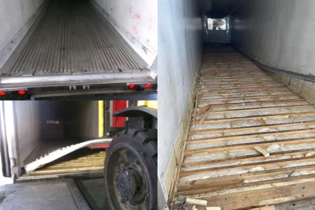 CBP meth hidden frame of tractor-trailer