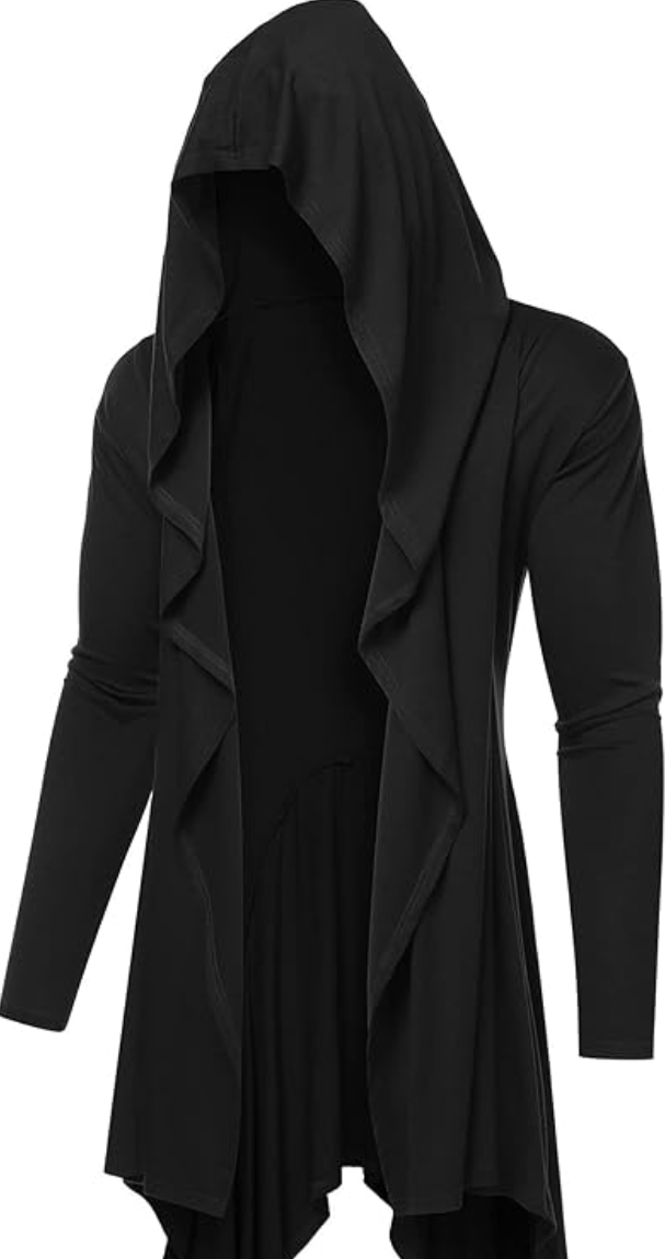 Coofandy Long Hooded Open Front Cardigan for Halloween costumes