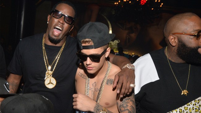 Diddy Sean Combs Justin Bieber and Rick Ross attend Ciroc party