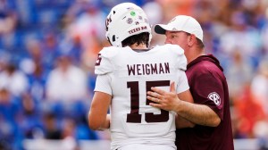 Texas A&M Mike Elko and Conner Weigman