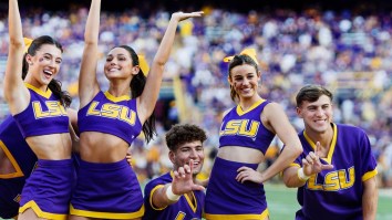 LSU Cheerleader Under Fire For Shoving, Taunting Unsuspecting Ole Miss Football Player