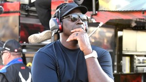 Michael Jordan co-owner of 23XI racing looks on during NASCAR Cup Series race