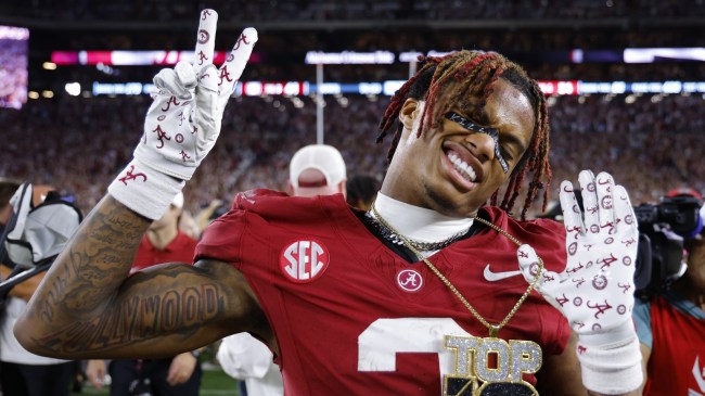 Alabama WR Ryan Williams celebrates a win over Georgia.