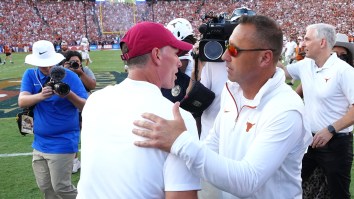 Texas Coach Steve Sarkisian Brutally Trolled Oklahoma’s Brent Venables With Postgame Corndog