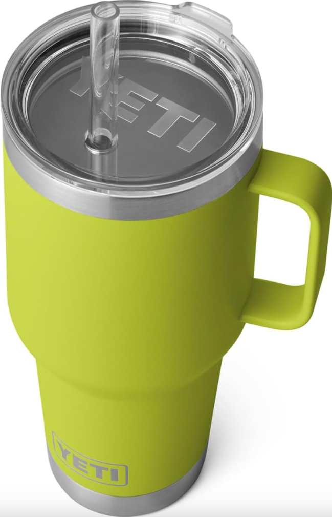 YETI Rambler Tumbler with Handle and Straw Lid - Chartreuse on sale during Amazon Prime Day