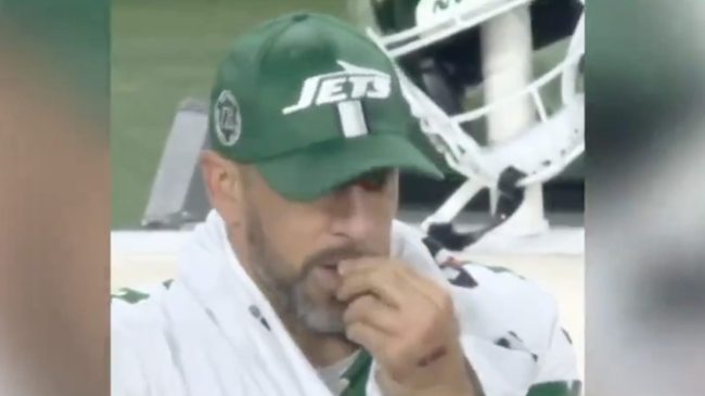 aaron rodgers eating a booger