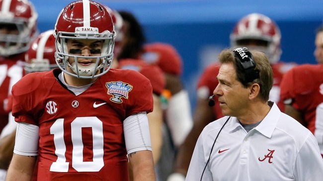 AJ McCarron and Nick Saban