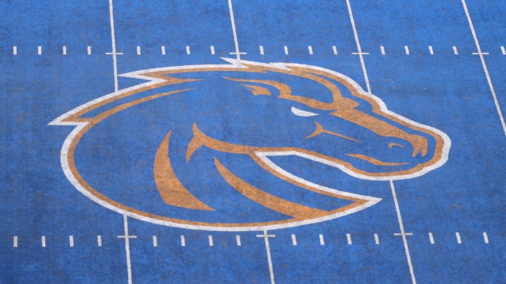 Boise State logo on football field