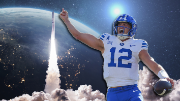 BYU Football Scores Wide-Open Touchdown As Elon Musk Launches Literal Rocket Behind Them