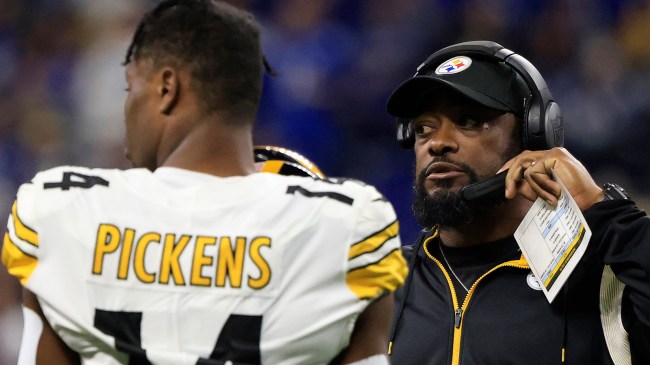 George Pickens and Steelers coach Mike Tomlin