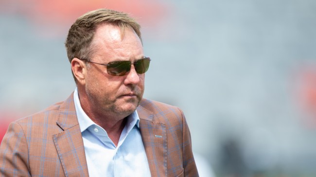 Auburn head football coach Hugh Freeze on the field before a game.