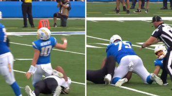 Saints Player Nearly Hurts Justin Herbert With Dirty Play, Gets Destroyed By Chargers Offensive Lineman