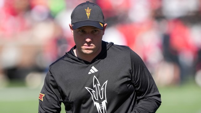 Arizona State football coach Kenny Dillingham on the field.