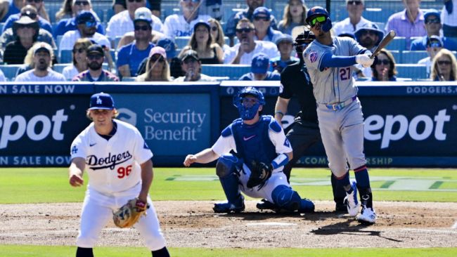 mark vientos hitting a grand slam against the dodgers