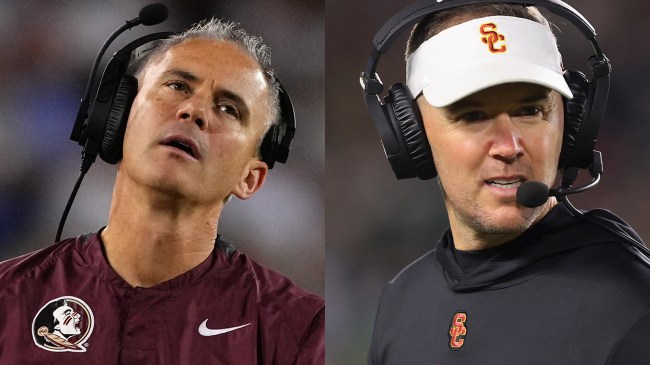 Mike Norvell and Lincoln RIley