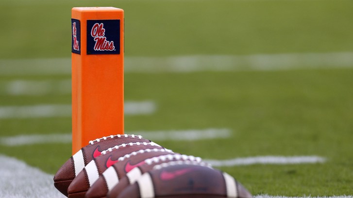 Ole Miss logo on pylon