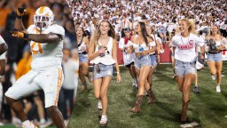 Female Arkansas Fan Obliterated By Tennessee Football Player While Storming Field In Fayetteville